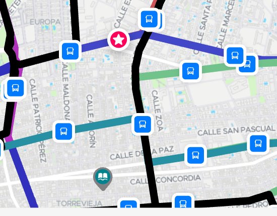 Pictures: the street names are part of the image, in capitals, in one language