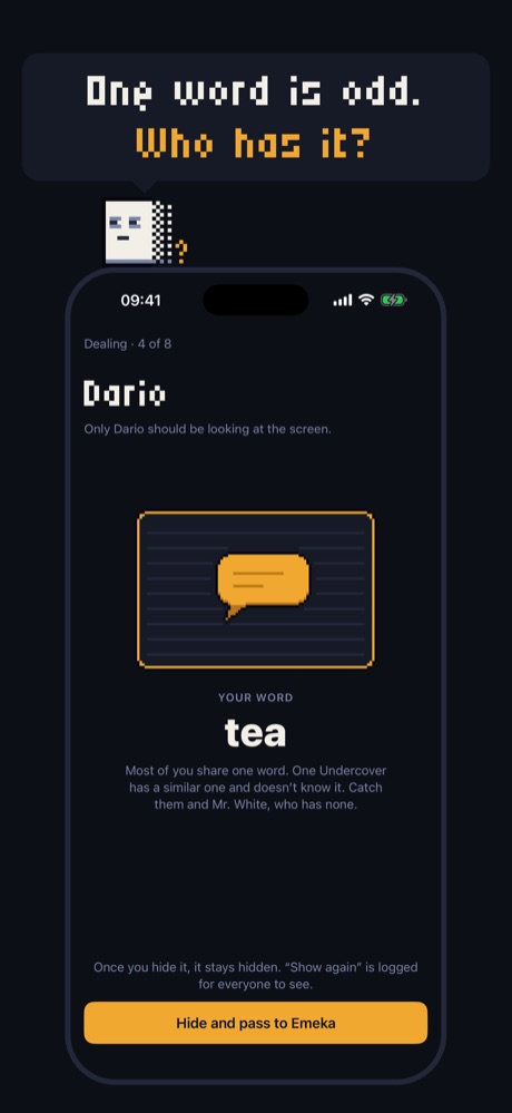 Dario’s card is the same card, with tea on it